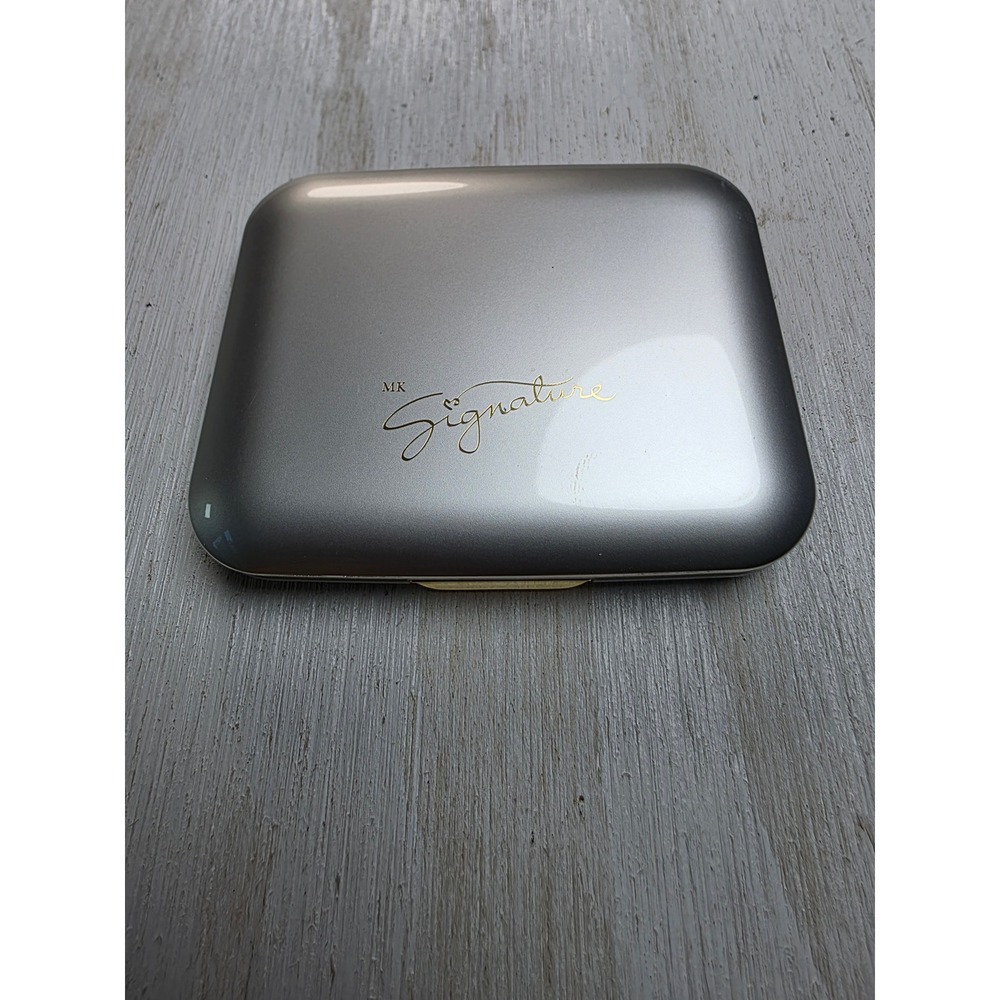 Mary Kay Signature Refillable Makeup Compact Silver Gold Mirror Minimalist